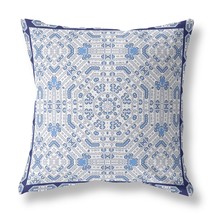 16 Blue Gray Geostar Indoor Outdoor Throw Pillow - £41.21 GBP
