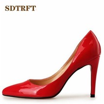 SDTRFT Plus:45 46 47 48 Spring/Autumn Stilettos 10cm thin heels sexy Patent Leat - £61.74 GBP