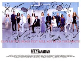 Greys Anatomy Full Cast Autographed 8x10 Rp Photo By 14 Grey&#39;s Jessica Capshaw + - £16.07 GBP
