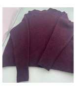Free People Sweater Maroon Wool Blend Pullover Textured Mock Stretch Sma... - £23.37 GBP