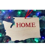 Home Washington Wood Christmas Ornament  Handcrafted Seattle Spokane - £7.43 GBP