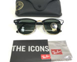 Ray-Ban Sunglasses RB3016 CLUBMASTER W0365 Black Gold Frames G-15 Lenses... - £96.79 GBP