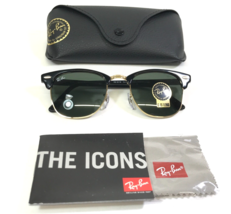 Ray-Ban Sunglasses RB3016 CLUBMASTER W0365 Black Gold Frames G-15 Lenses... - £96.64 GBP