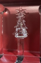 Vintage Pier One Christmas Tree Clear Glass Swizzle Stir Sticks Drink Bar - $14.01