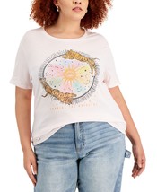 Love Tribe Womens Trendy Plus Size Tiger Celestial-Graphic T-Shirt,Mauve Moon,3X - £20.23 GBP