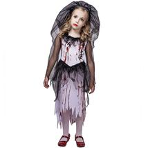 Girls Ghost Bride Costume Set Halloween Zombie Cosplay Clothes For Party - £22.76 GBP