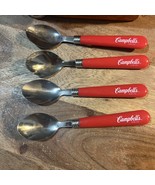Vintage Campbells Soup Red Handled Spoons &amp;  1999 Rare With Holder Lot Of 4 - $656.98 MXN