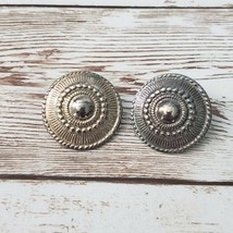 Vintage Clip On Earrings - Miss-Matched Ornate Circles - £8.70 GBP