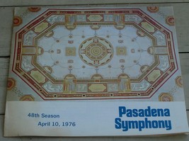 Nice Vintage Program, Pasadena Symphony, 48th Season, April 1976, VGC - $3.95