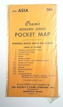 NOS Sealed Vintage 1950&#39;s Cram&#39;s Modern Series Pocket Map Asia #305 - £10.45 GBP