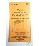 NOS Sealed Vintage 1950&#39;s Cram&#39;s Modern Series Pocket Map Asia #305 - £10.46 GBP