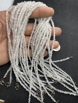Water clear Herkimer Diamond Quartz 3.5-4.0mm bead strands string necklace 10PCs - £119.43 GBP