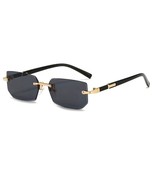 Rimless Sunglasses Rectangle Fashion Metal Shades Eyeglasses Small Sun G... - £13.10 GBP