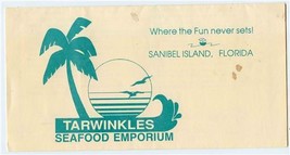 Tarwinkles Seafood Emporium Menu Sanibel Island Florida Fish Nutritional... - £21.96 GBP