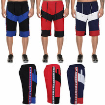 LR Men's Urban Streetwear Cotton Striped Casual Gym Drawstring Sweat Shorts - $26.24