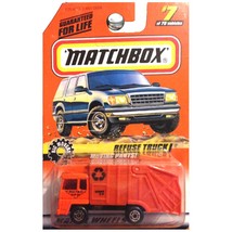 Matchbox Big Movers Moving Parts Refuse Truck Garbage Trash Orange #7 - $43.11