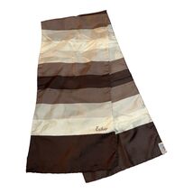 Echo 100% Silk Striped Scarf Made in Italy Brown Neutral Palette - €19,17 EUR