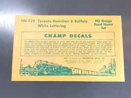Vintage Champ Decals No. HN-129 TH&amp;B White Lettering HO Road Name Set - $14.95