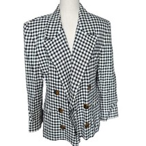 JH Collectibles Hounds Tooth Jacket Blazer Black White 8 Vintage Union Made USA - £27.92 GBP