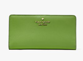 New Kate Spade Madison Large Slim Bifold Saffiano Leather Wallet Turtle Green - £52.47 GBP