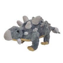 Wild Republic Plush Dinosaur Ankylosaurus Grey Stuffed Animal Toy 2013 18&quot; - £8.21 GBP