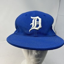 Detroit Tigers 1990s Vtg Embroidered CityHunter Fitted Hat Sz 7 1/2 Flat Brim - £10.75 GBP