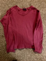 Women’s Dark  Pink Long Sleeve Crop T-Shirt - £10.27 GBP