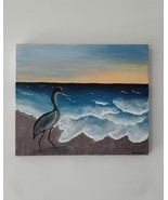 Ocean Original Painting on Canvas, Sunset Wall Decor, Seascape Wall Art,... - £55.47 GBP