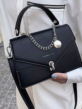 Chain PU Leather Detachable Shoulder Strap Handbag - $39.95