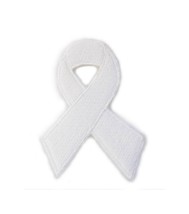 Lung/Bone Cancer Blindness Gay Teen Suicide White Awareness Ribbon Iron On Patch - £5.18 GBP+