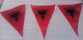 New Albania Albanian Flag Fringe-14 pieces small flag-hanging flag-30.5 x 20 cm - £6.33 GBP