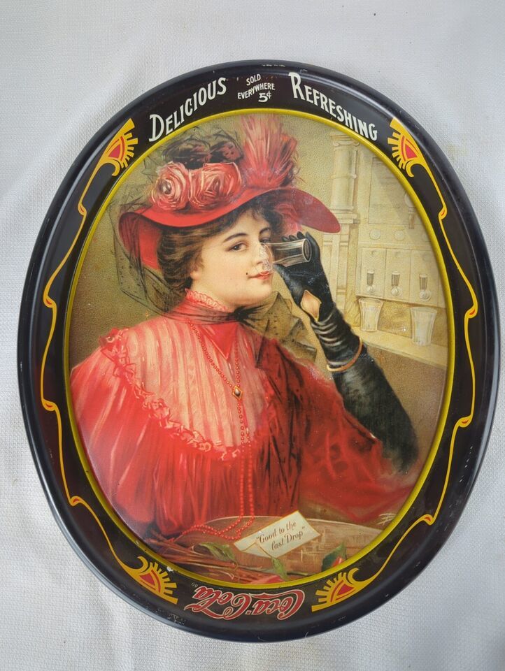 Primary image for Coca-Cola Coke Tin Serving Tray Gibson Girl 1908 Calendar Lady 1987