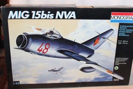 1/48 Scale Monogram, MIG 15bis NVA Jet Airplane Model Kit #74013 BN Open... - $65.00