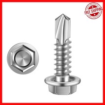 #12 x 1&quot; Stainless Steel Self-Drilling Screws - 100 Count Hex Head Faste... - $532.12 MXN
