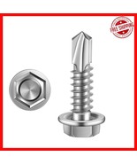 #12 x 1&quot; Stainless Steel Self-Drilling Screws - 100 Count Hex Head Faste... - $532.12 MXN