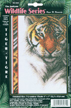 Janlynn Mini Counted Cross Stitch Kit 5&quot;X7&quot;-Wildlife Tiger (14 Count) - £12.74 GBP
