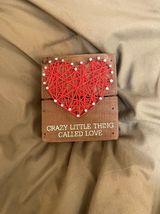 Wooden Red Heart &quot;Crazy Little Thing Called Love&quot; String Art - €4,24 EUR