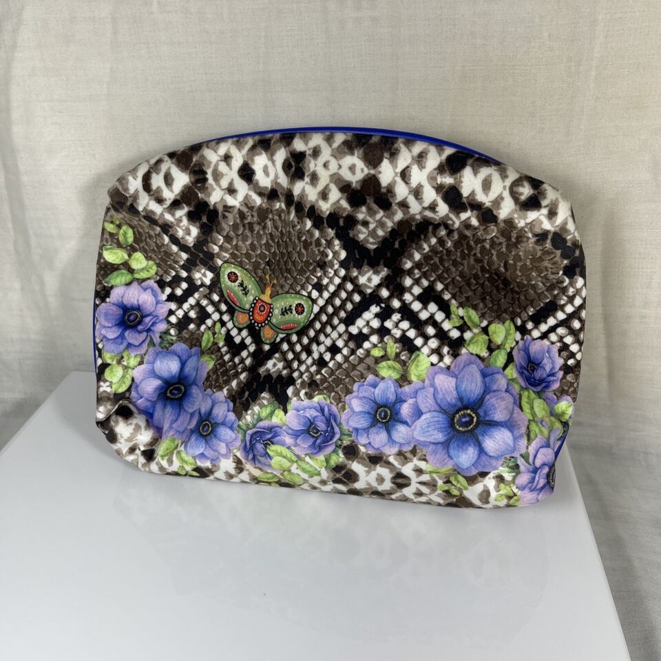 Estee Lauder Makeup Case Women's Snake Print With Butterfly & Flowers -NEW! - $5.00