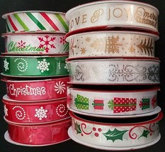 Christmas Ribbons 5/8” x 3 Yards/Pk Ribbon, Select: Type - £2.04 GBP
