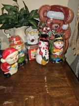 Christmas Wax Candles Santa Carolers Snowman Angel Christmas Tin Lot of Vintage - $22.43