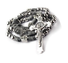 Large and Heavy Stainless Steel Beads Rugged Rosary - $109.95