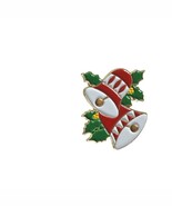 Vintage Red White Christmas Bells Lapel Pin Brooch Womens Costume Jewelry - $22.13 CAD