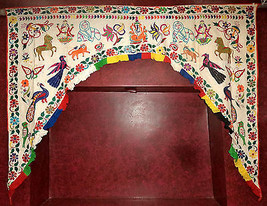 HIPPI VINTAGE WINDOW DOOR HANGING KUTCH EMBROIDERED GATE HOME DECOR VALA... - $119.79