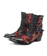 Spiked Leather Chelsea Boots Fashionista shoes - $119.99