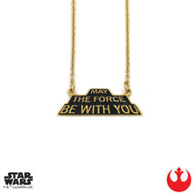 Han Cholo STAR WARS Gold &quot;May The Force Be With You&quot; Necklace 30&quot; NEW - $49.01