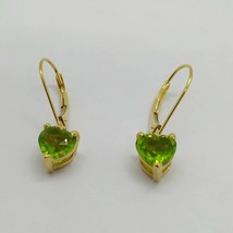 2Ct Heart Cut Simulated Peridot Drop Dangle Earrings 100% Solid Sterling Silver - $56.09