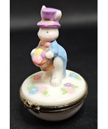 Vintage Midwest of Cannon Falls Easter Bunny Trinket Box Purple Top Hat ... - $20.38
