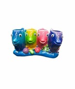 Challis &amp; Roos Sea Life Whimsical Fish Toothbrush Holder 4 Spot Spring T... - $26.60