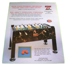 Tornado Table Soccer Foosball Paper Flyer Promo Art Original Arcade Hock... - £16.07 GBP