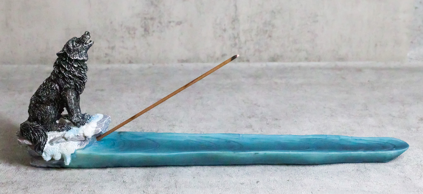 Tundra Forest Mystic Alpha Gray Wolf Remus Moon Howling Incense Holder F... - $19.99